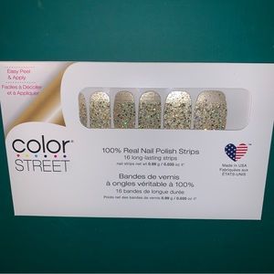 SOCIALITE Color Street GOLD GLITTER Nail Strips Set Anniversary NEW